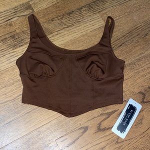 Brown corset tank top